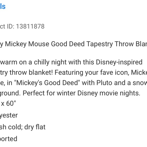 Disneys Mickey Good Deed Throw - Picture 2 of 2